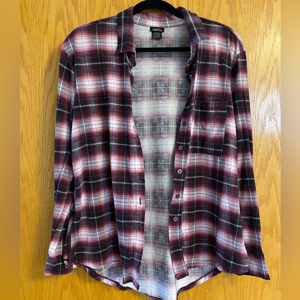 Purple plaid shirt
